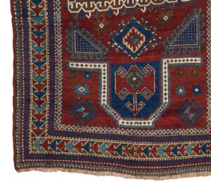 22238-Antique_Kazak_Handwoven_Rug-4'5''x7'8''-Caucasus-1-Border