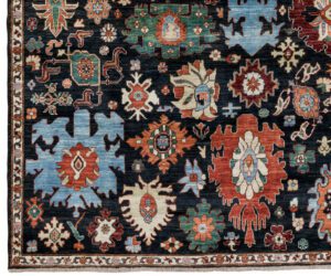52052_BTR007A-Harshang_Black_Background_Fine_Handwoven_Tribal_Rug-6'2''x8'11''-Afghanistan-1-Border