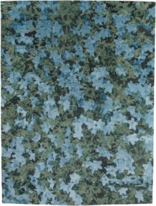Tibetan Flora Green Silk and Wool Handwoven Rug