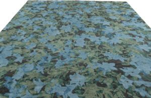 Tibetan Flora Green Silk and Wool Handwoven Rug