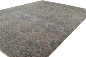 Heirloom Modern Handwoven Wool and Silk Rug
