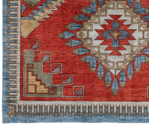 54704_BTN022A-Navajo_Contemporary_Handwoven_Tribal_Rug-6'2''x8'10''-Afghanistan-1-Border