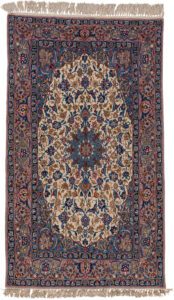 Persian Isfahan Wool and Silk Handwoven Rug