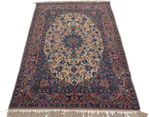 Persian Isfahan Wool and Silk Handwoven Rug
