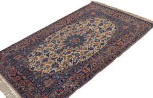 Persian Isfahan Wool and Silk Handwoven Rug