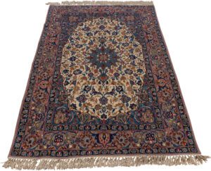 Persian Isfahan Wool and Silk Handwoven Rug