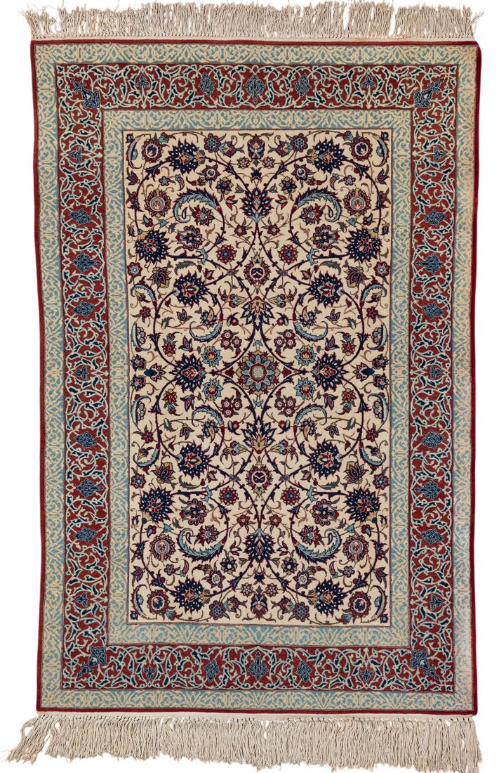 Persian Isfahan Vintage Handwoven Rug