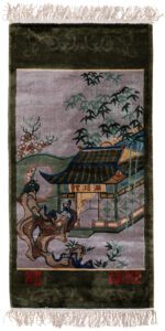 Chinese Pictorial All Silk Handwoven Rug