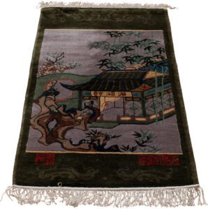 Chinese Pictorial All Silk Handwoven Rug