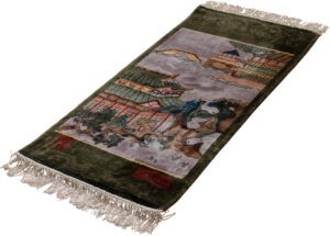 Chinese Pictorial All Silk Handwoven Rug