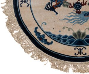 24547_ESTCHN1-Chinese_Dragon_Silk-Pile_Handwoven_Vintage_Rug-3'0''x3'0''-China-1-Border