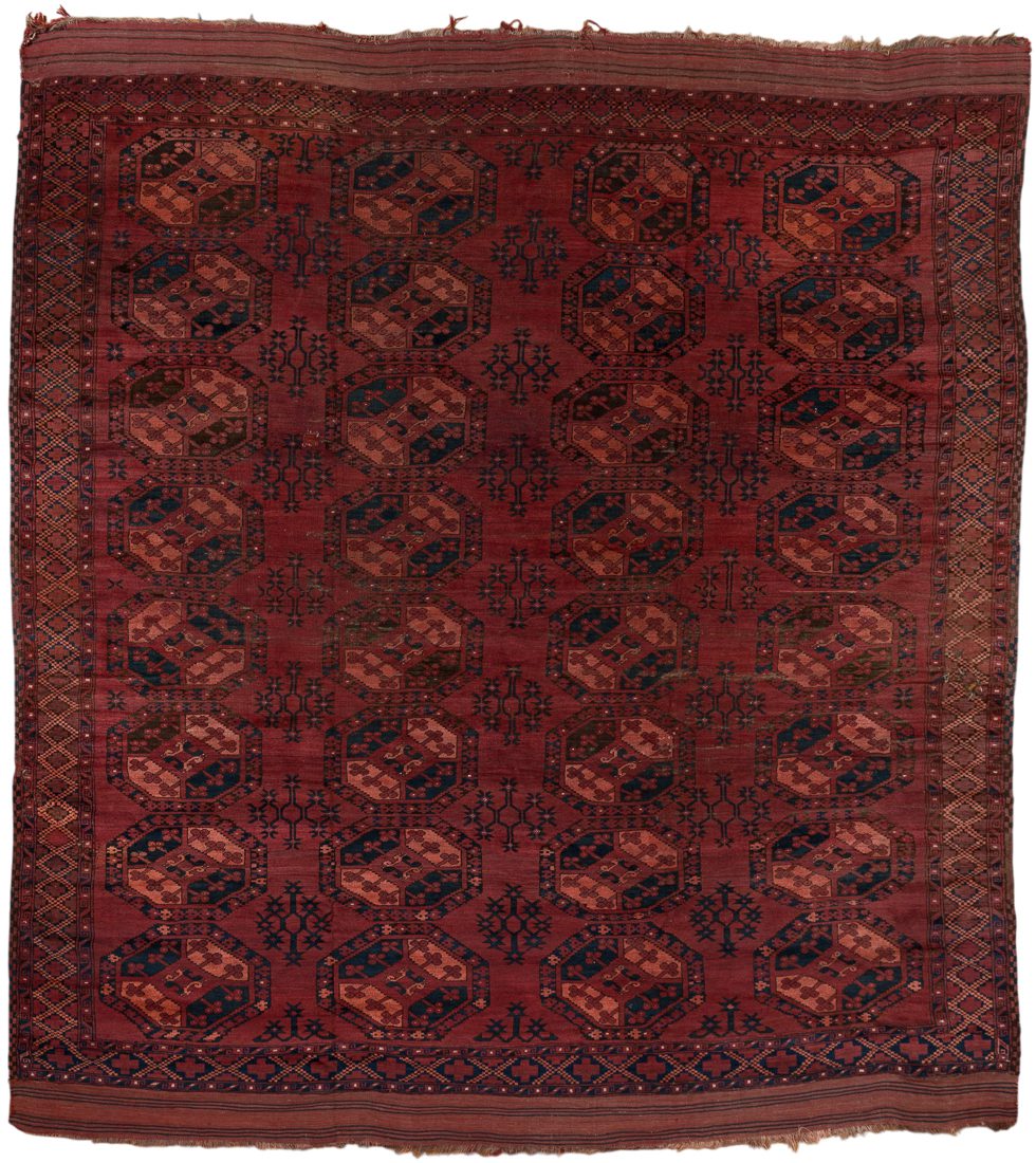 Antique Turkmen Main Handwoven Rug