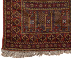 54762_ESTAFG1-Afghan_Baluch_Vintage_Handwoven_Tribal_Rug-2'11''x3'11''-Afghanistan-1-Border