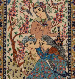 24036_ESTIRN1-Persian_Isfahan_Pictorial_Wool_and_Silk_Handwoven_Rug-2'3''x3'5''-Persia-1-Center