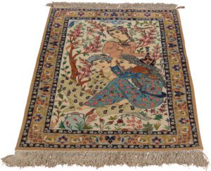 Persian Isfahan Wool and Silk Rug