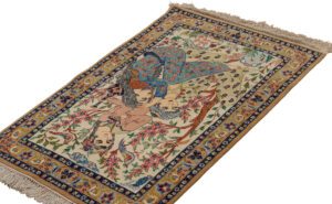 Persian Isfahan Wool and Silk Rug