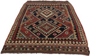 Antique Persian Qashqai Kilim Handwoven Rug