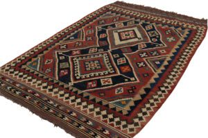 Antique Persian Qashqai Kilim Handwoven Rug