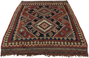 Antique Persian Qashqai Kilim Handwoven Rug