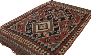 Antique Persian Qashqai Kilim Handwoven Rug