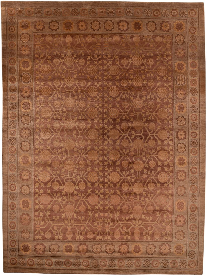 Tibetan Pomegranate Lattice Handwoven Rug